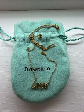 Tiffany & Co. Rose Gold 'Love' Script Necklace